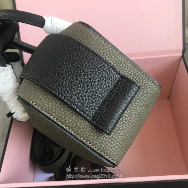 DELVAUX女包 Delvau單肩斜挎包 半手工Cool box 小號 德爾沃女手提包 手拎包 綠黑  fcs1177